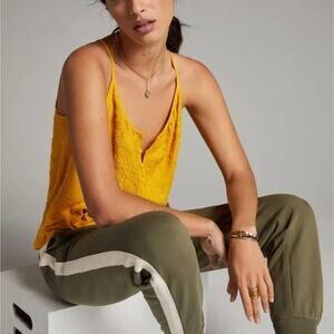 Anthropologie Yellow Kit Textured Racerback Tank Top Size Small